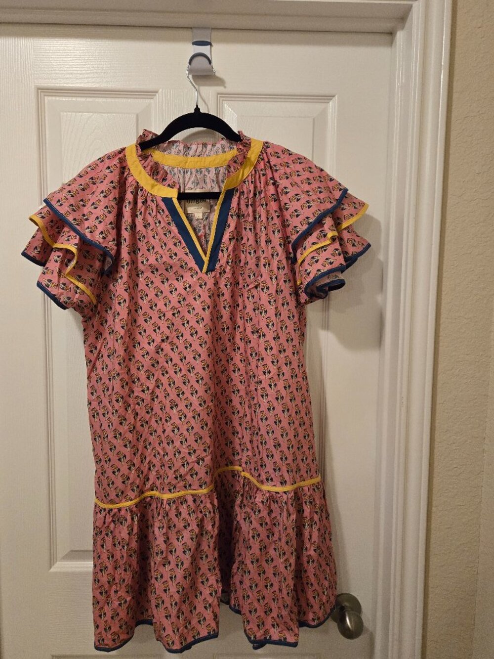 Umgee large pink yellow and blue mini dress